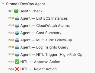 Postman Collection — all agent endpoints